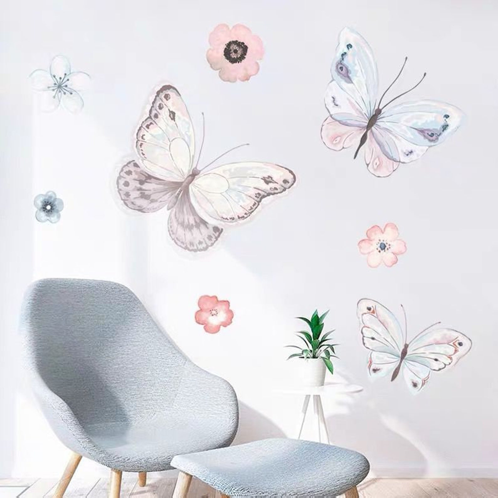 Butterflies Wall Decal Butterfly Wall Decal Butterflies Wall Etsy