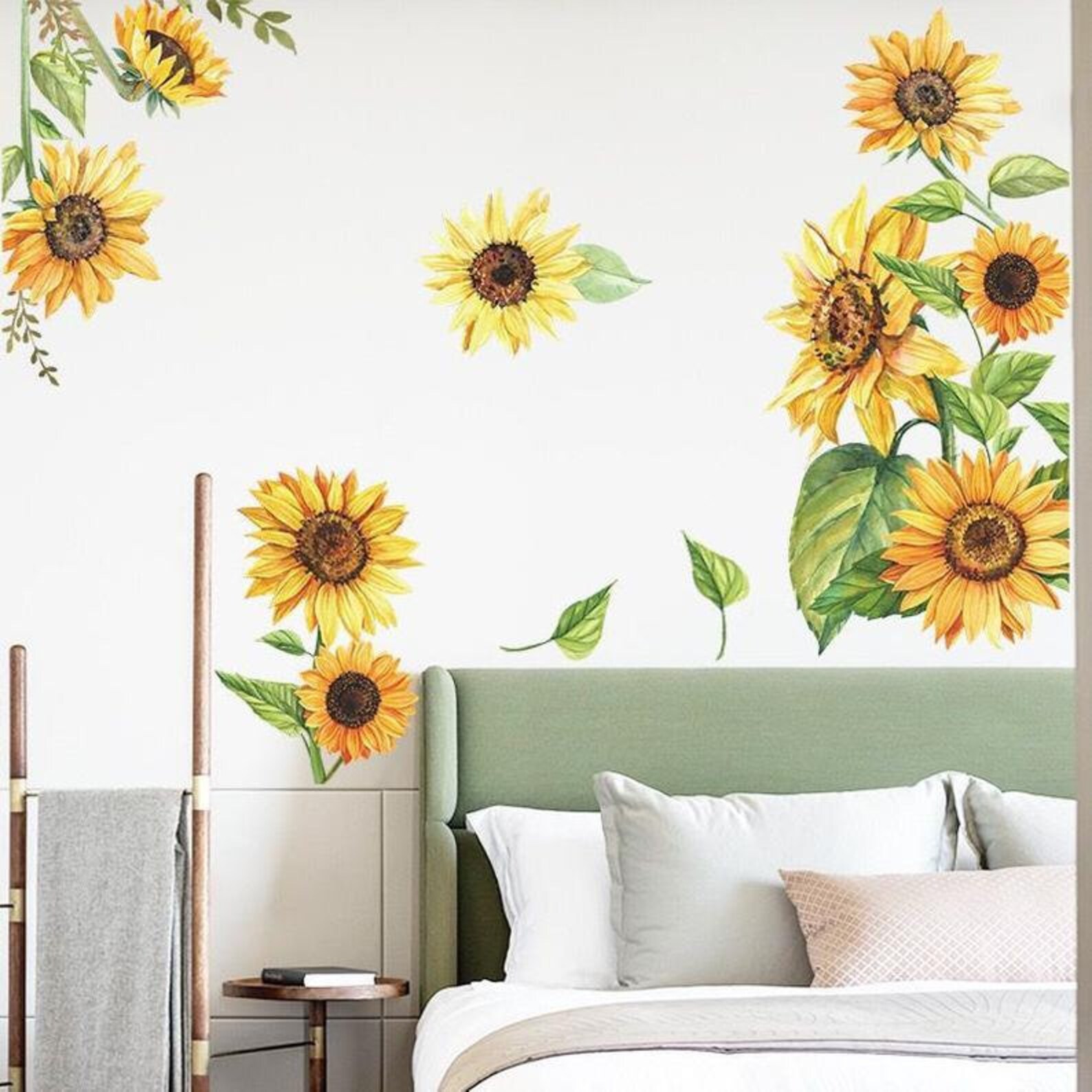 Amazing Yellow Sunflowers Wall Stickers Bedroom Flowers Home Etsy