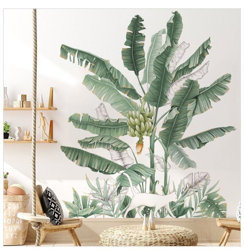 Banana Leaf Wall Sticker Banana Wall Decal Plant Banana Leaf Etsy
