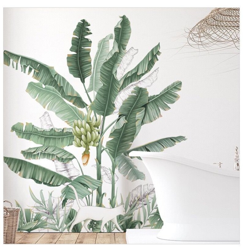 Banana Leaf Wall Sticker Banana Wall Decal Plant Banana Leaf Etsy