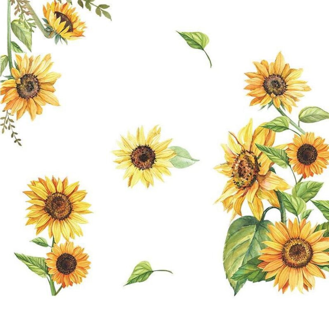 Amazing Yellow Sunflowers Wall Stickers Bedroom Flowers Home Etsy Canada