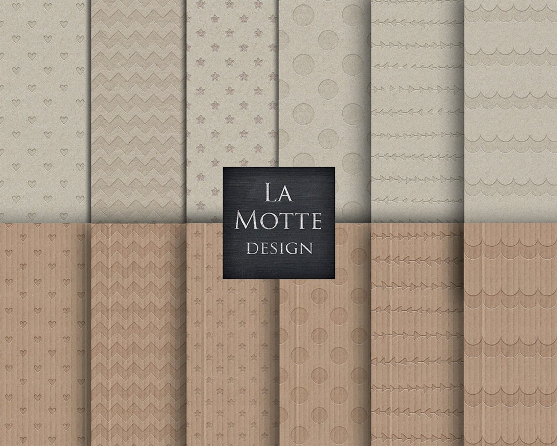 Kraft Paper Pattern Textures Embossed Digital Paper Cardstock Etsy