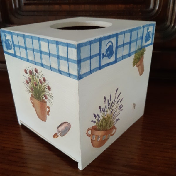 Boîte à mouchoirs carrées #fleurs#rangement mouchoirs papier