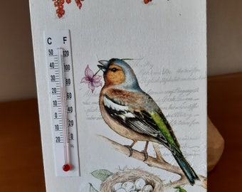 Thermomètre intérieur motifs Oiseaux