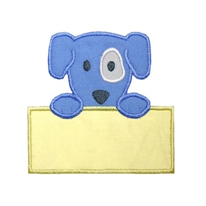 Puppy Dog Note Applique Machine Embroidery Design