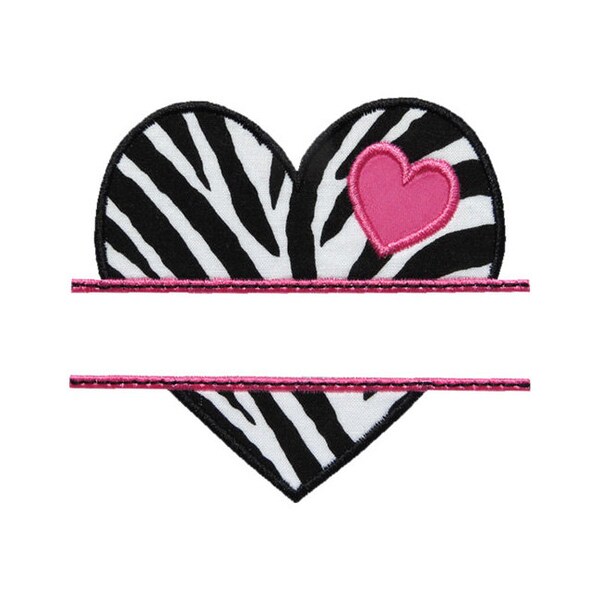 Heart Name Plate Machine Embroidery Digital Applique Design Valentine