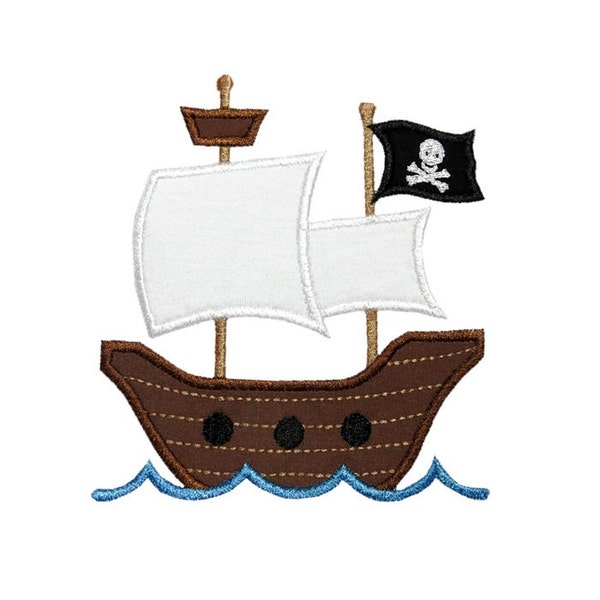 Pirate Ship Applique Machine Broderie Design