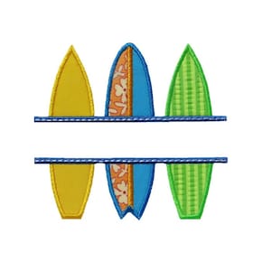 Surfboards Name Plate Applique Machine Embroidery Digital Design Ocean Beach Pool Board Summer Monogram
