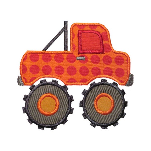 Monster Truck Applique Machine Embroidery Design