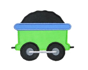 Train Coal Car Applique Machine Embroidery Digital Design Engine Caboose