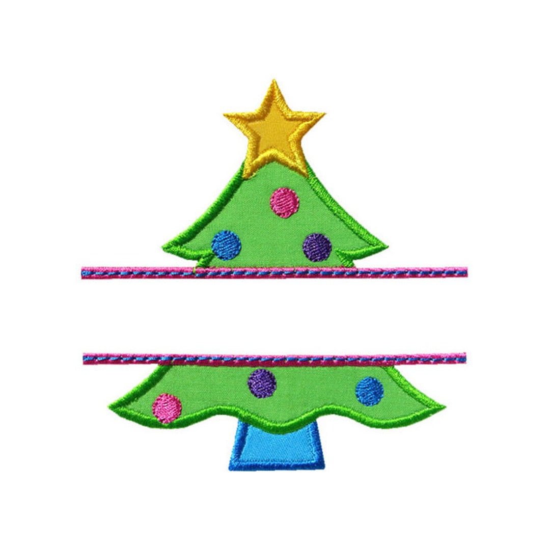 christmas-tree-name-plate-monogram-applique-machine-embroidery-etsy