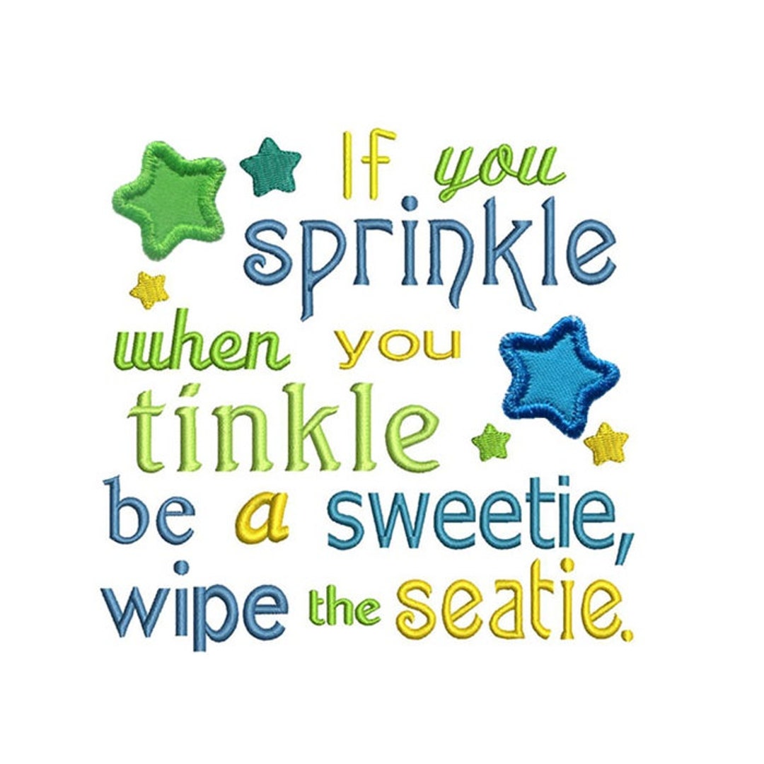 Sprinkle Tinkle Poem Applique Machine Embroidery Digital Design Bath ...