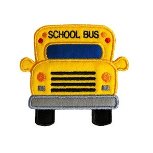 School Bus Front Applique Machine Embroidery Digital Design Transportation Vehicle