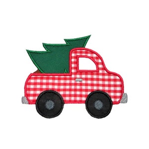 Truck Christmas Tree Applique Machine Embroidery Digital Design Automobile