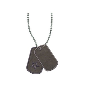 Dog Tags Applique Machine Embroidery Design Military Name Tags