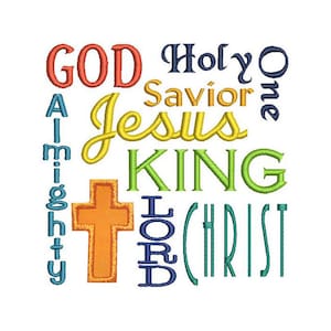 Names of God Applique Machine Embroidery Digital Design Jesus Lord Christ Almighty Holy