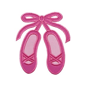 Ballet Slippers Applique Machine Embroidery Digital Design Dance Ballerina Bow Princess