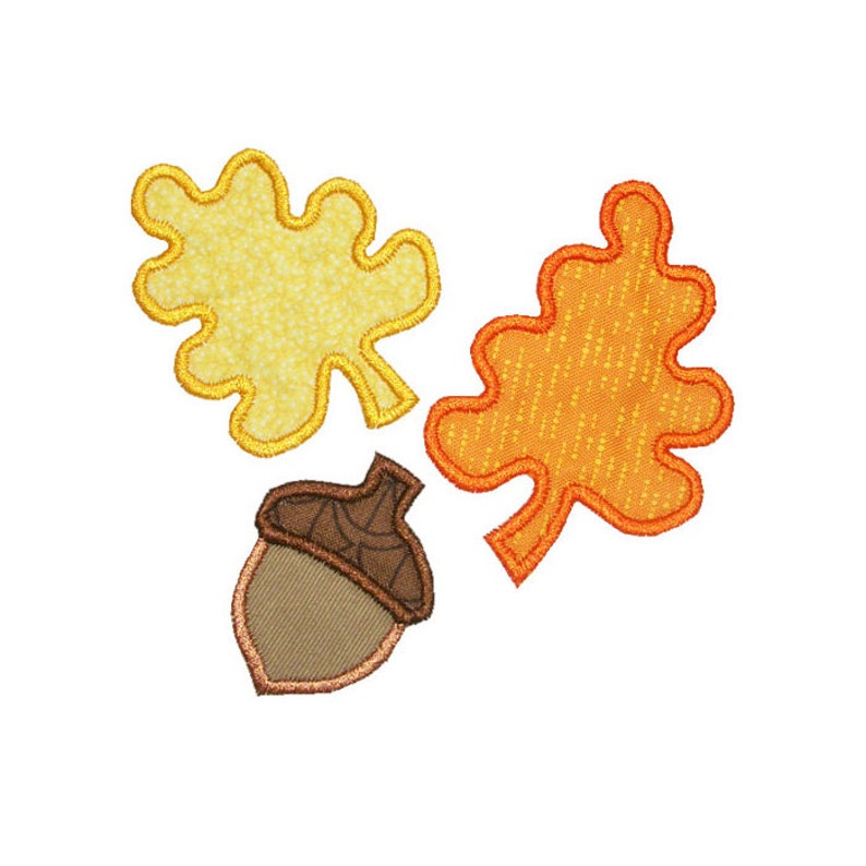 Acorn Leaves Applique Machine Embroidery Digital Design Leaf Etsy