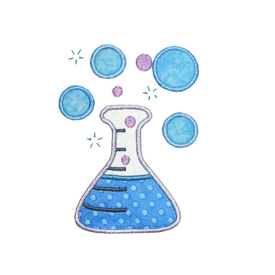 Science Beaker Applique Machine Embroidery Digital Design Chemistry ...