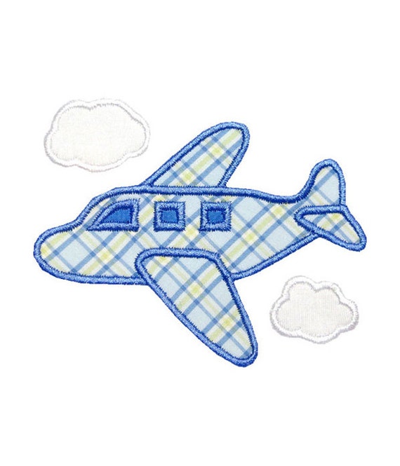 Airplane Applique Digital Machine Embroidery Design Plane