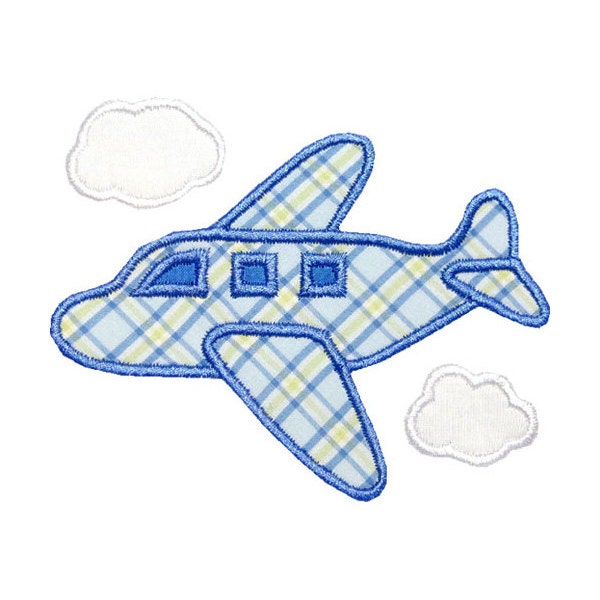 Airplane Applique Digital Machine Embroidery Design Plane