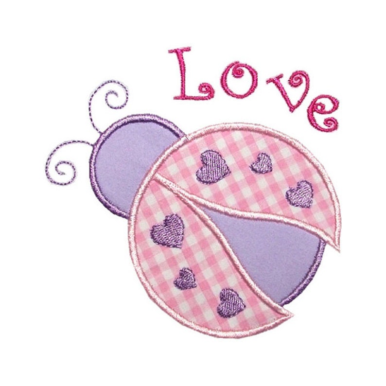 Love Bug Applique Machine Embroidery Design Ladybug Etsy