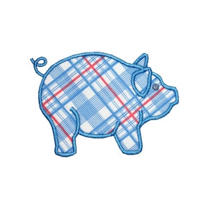 Farm Pig Applique Machine Embroidery Digital Design Barnyard Animal