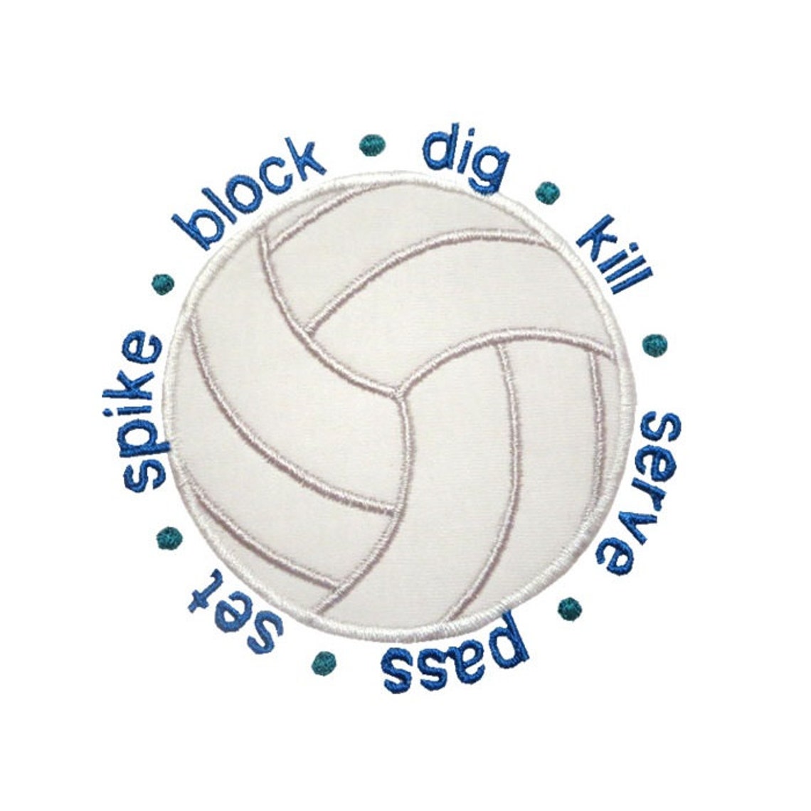 Volleyball Applique Machine Embroidery Digital Design Spike Etsy