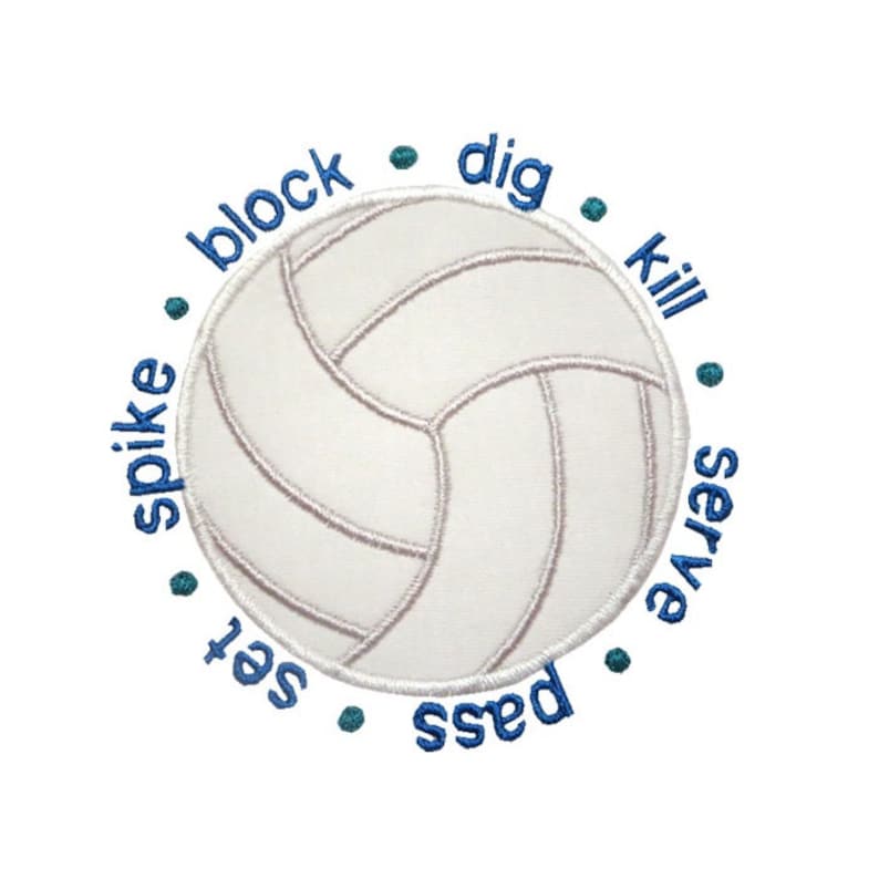 Volleyball applique machine embroidery digital design spike  etsy
