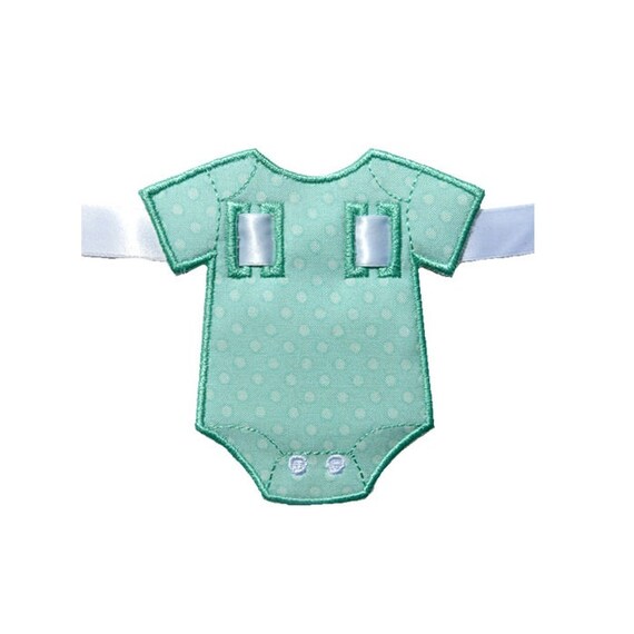 Baby Onsie Banner Piece Applique Machine Embroidery Digital Design Ribbon Hoop Name Baby Shower
