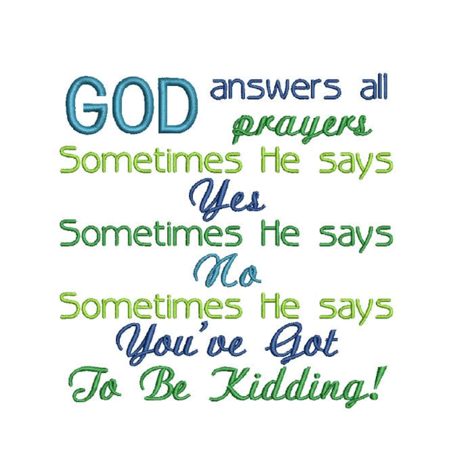 "God Answers Prayers" Embroidered Baseball Cap - Adjustable Jesus Christ Hat Blue