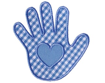 Heart Handprint Applique Embroidery Digital Design Hand Print Baby