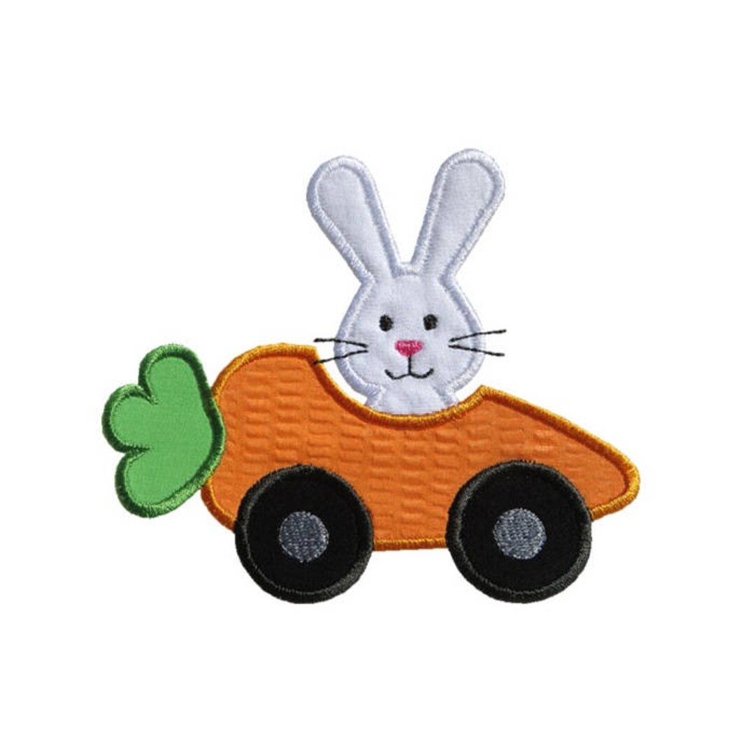 Rabbit Carrot Car Applique Machine Embroidery Digital Design Bunny ...