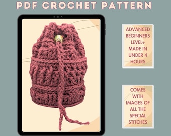 Front & Back Post | Crochet Pattern | Crochet Drawstring Gift Bag | DIY Pouch | PDF Download
