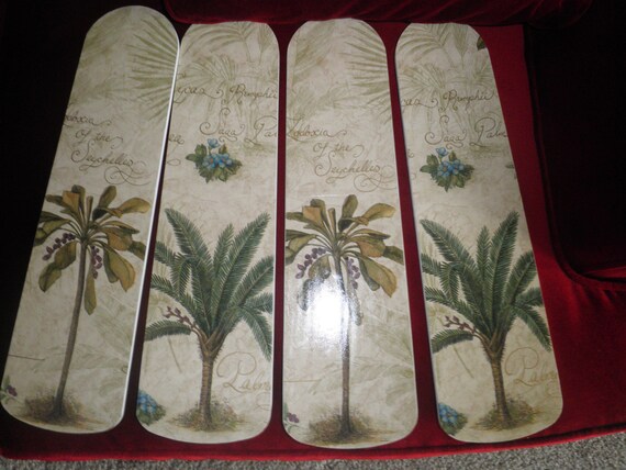 Custome Tropical Palm Tree Script Ceiling Fan Hawaiian Florida Etsy