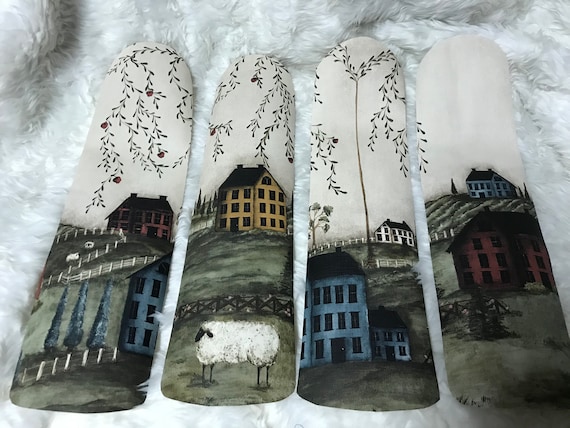 Custom Primitive Country Houses Sheep Ceiling Fan With Custom Primitive Country Houses Sheep, Primitive Country Ceiling Fans