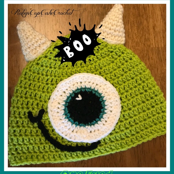 Any Color - Handmade Crochet Kids Monster Hat - Baby Monster Hat - All Sizes - Winter Hats -  Monster Hat With OR Without Earflaps and Braid