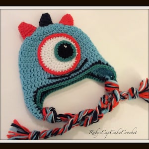 Handmade Crochet Kids Monster Hat - Baby Monster Hat - Kids Fall/Winter Hat - Baby Winter Hat - One Eyed Monster Hat