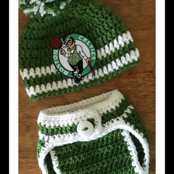 Handmade Crochet Basketball Photo Prop - Hat Only OR 2 Piece Set - Hat and Diaper Cover OR Hat and Basketball Shorts