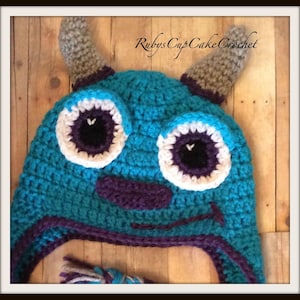 Handmade Crochet Kids Monster Hat - Baby Monster Hat -  Unisex -  Select a size