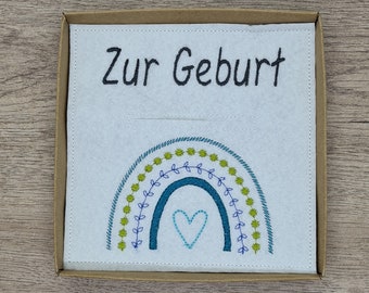 Zur Geburt Geschenkbox  Geldgeschenk  Glückwunsch