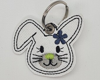 Schlüsselanhänger Hase Taschenbaumler  Kunstleder Glitzer