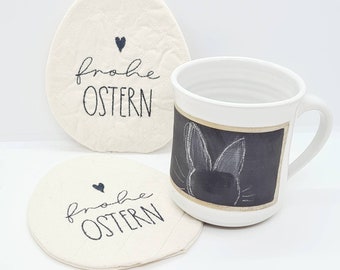 Mug Rug / Tassenteppich frohe Ostern Osterdeko