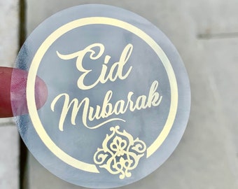 Gold Foil Eid Mubarak Stickers Set of 12