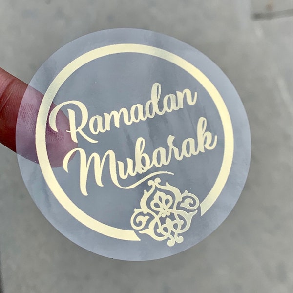 Set di 12 adesivi Ramadan Mubarak in lamina d'oro