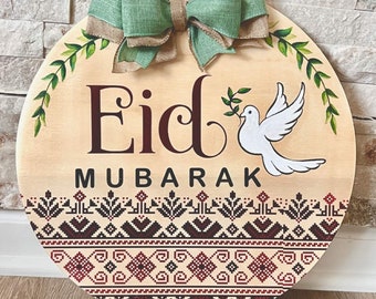 Eid Mubarak Door Sign White Dove