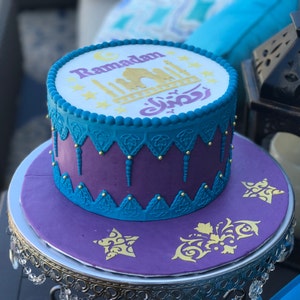 Round Ramadan and Eid Cake Stencil Set