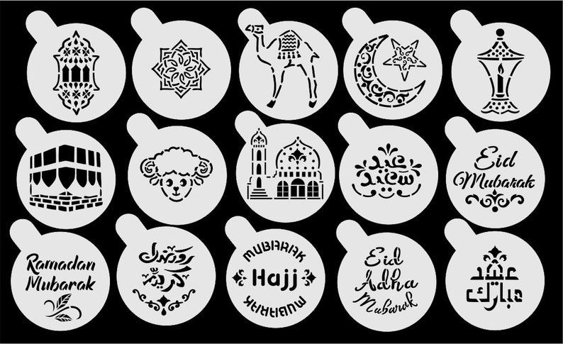 Cookie Stencils set of 15 for Islamic Holiday Ramadan and Eid image 1