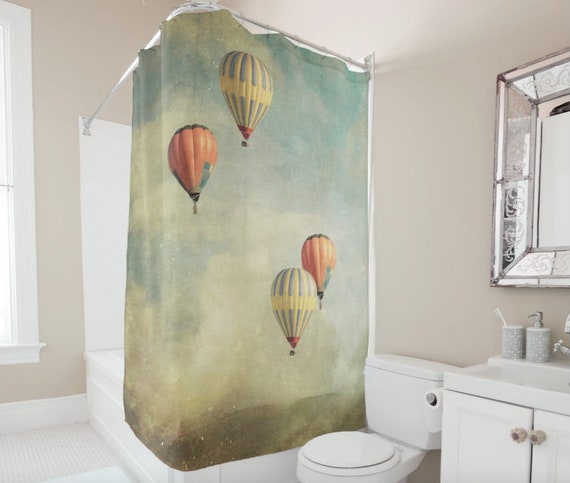 From Artist Shower Curtain Bathroom Decor Hot Air Balloons Etsy