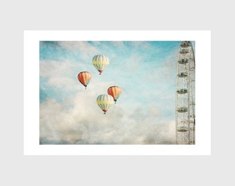 photo print, printable art, digital download print. print at home, large size wall art, art print, hot air balloons, original photography